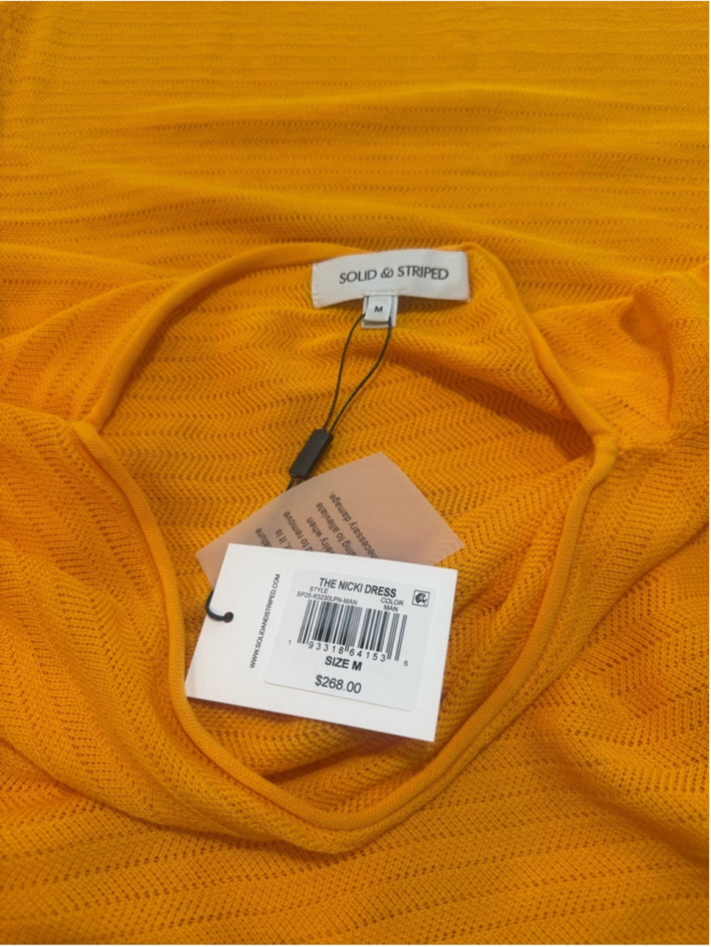 SOLID & STRIPED The Nicki Dress Swim Coverup, Mango - Picture 5 of 7